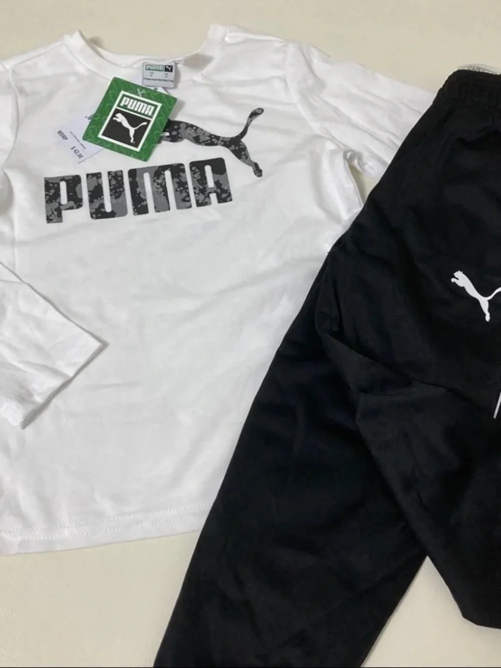 Puma cute 2 pieces white grey black pants set 4015 - Picture 6 of 6